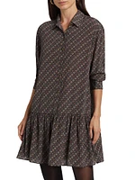 Alexandra Geometric-Print Silk-Blend Shirt Dress