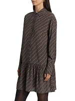 Alexandra Geometric-Print Silk-Blend Shirt Dress