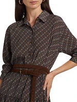 Alexandra Geometric-Print Silk-Blend Shirt Dress