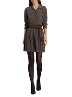 Alexandra Geometric-Print Silk-Blend Shirt Dress