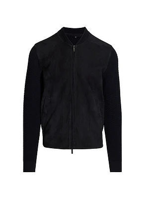 Suede Knit Full-Zip Jacket