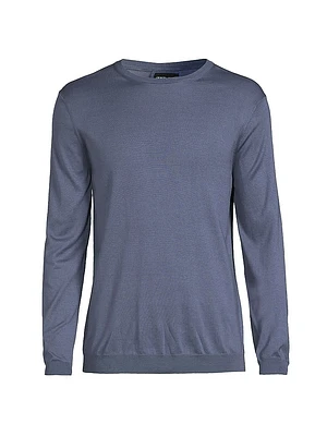 Silk-Cotton Crewneck Sweater