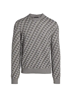 Geo Print Crewneck Sweater