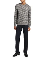 Geo Print Crewneck Sweater