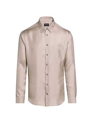 Mr. Armani Long-Sleeve Silk Shirt