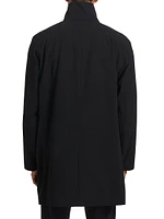 Long Wool Zip-Up Jacket