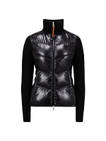 Padded Wool Zip-Up Cardigan