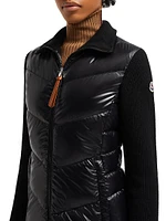 Padded Wool Zip-Up Cardigan