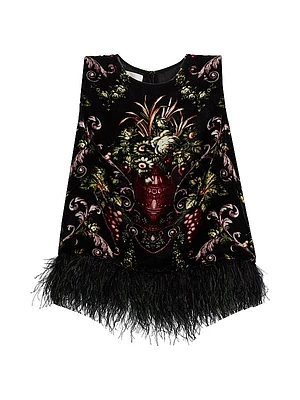 Noah Embellished Floral Velvet Top
