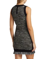 Fringe Tweed Sleeveless Minidress