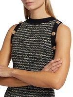 Fringe Tweed Sleeveless Minidress
