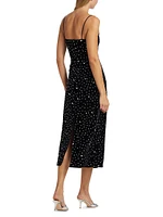 Ivy Embellished Velvet Cami Midi-Dress