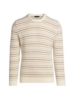 Striped Cotton-Blend Sweater