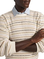 Striped Cotton-Blend Sweater