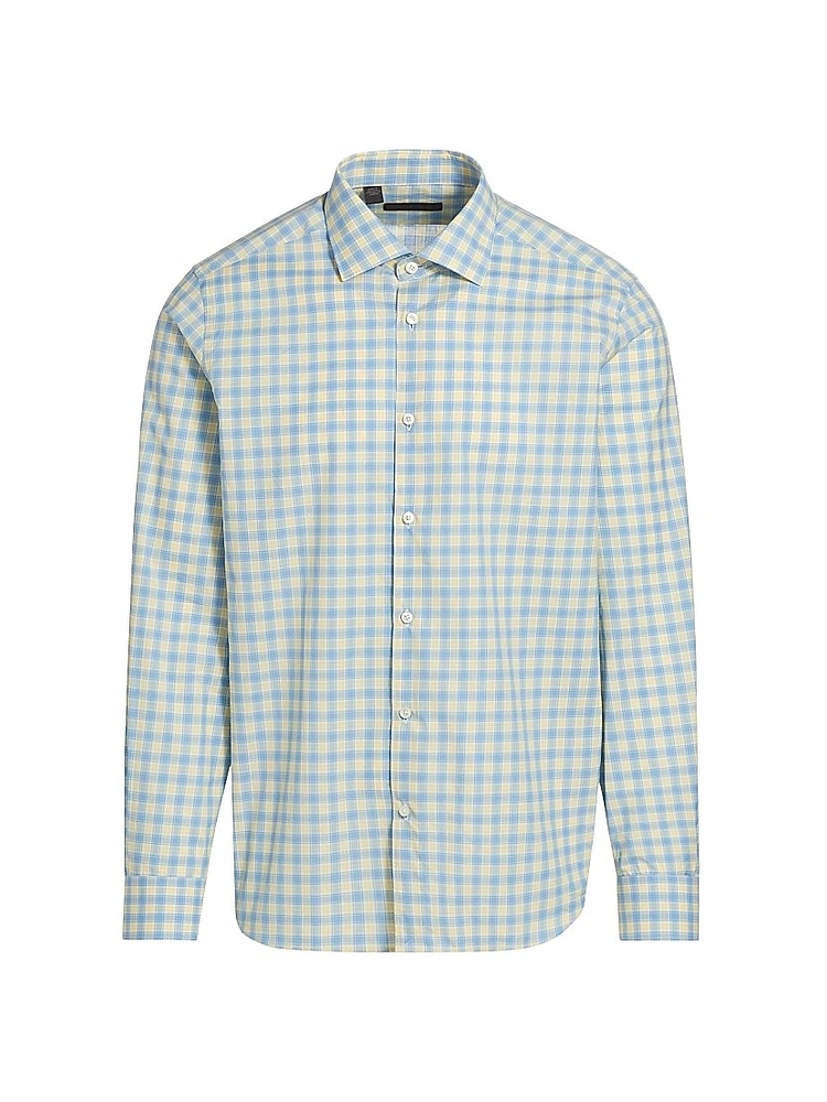 COLLECTION Checked Cotton Button-Front Shirt