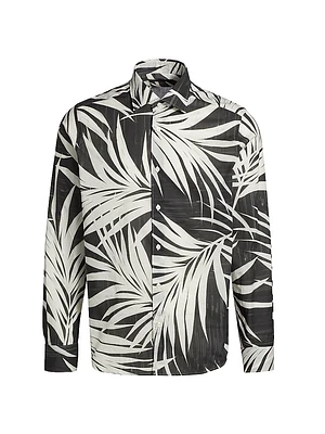 COLLECTION Floral Cotton Button-Front Shirt