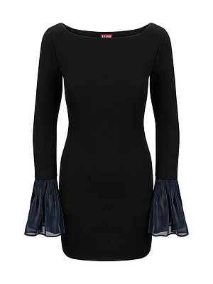 Hawthorne Chiffon Bell-Sleeve Minidress