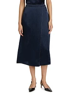 Beaded Border Front Slit Skirt