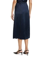 Beaded Border Front Slit Skirt
