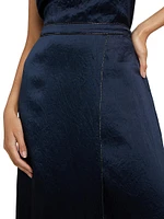 Beaded Border Front Slit Skirt