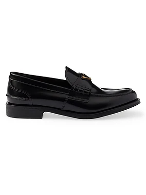 Brushed Leather Loafers