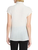 Wooly Pleats Cap-Sleeve Top