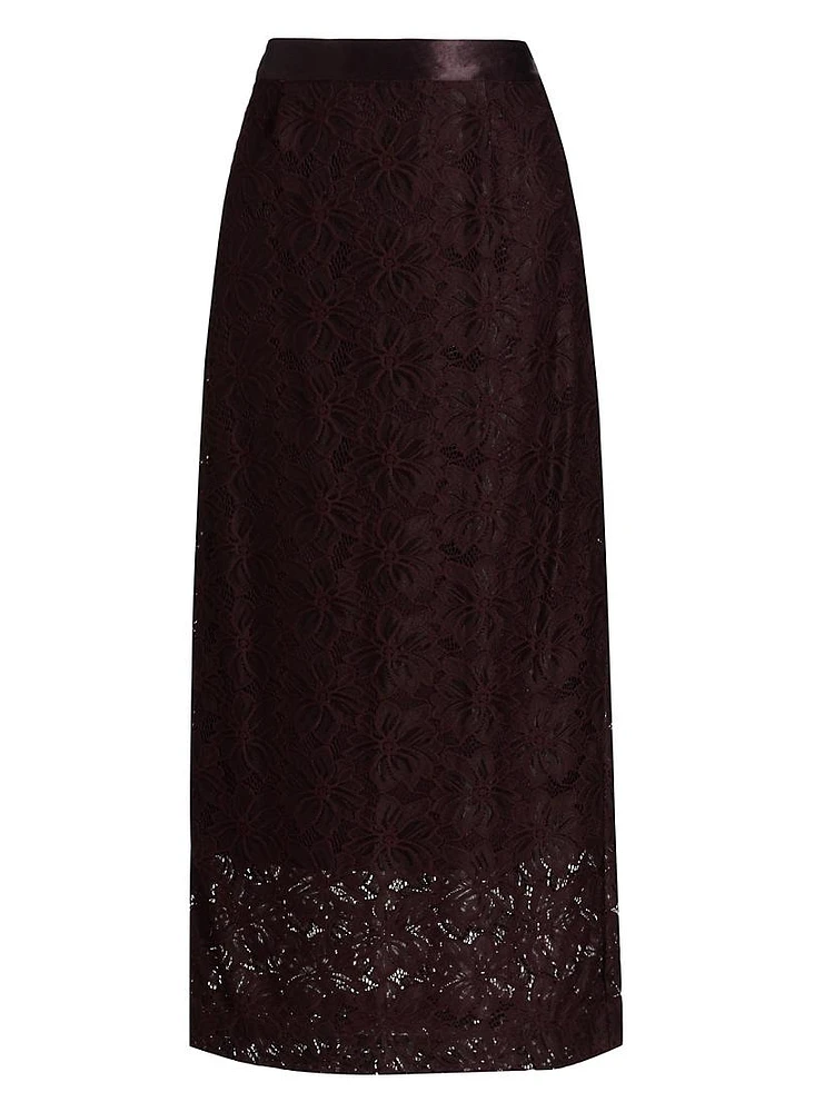 Marjorie Lace Pencil Midi-Skirt