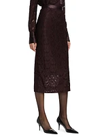 Marjorie Lace Pencil Midi-Skirt