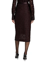 Marjorie Lace Pencil Midi-Skirt