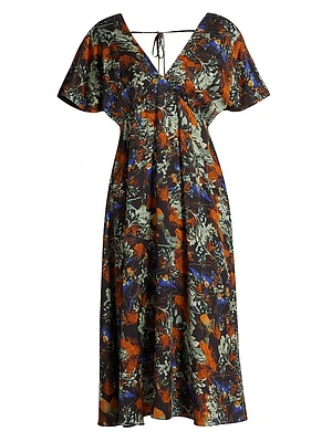 Cecile Flutter Sleeve Midi-Dress