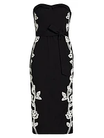Daha Embellished Cotton-Blend Strapless Midi-Dress