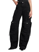 Cotton Wide-Leg Cargo Pants