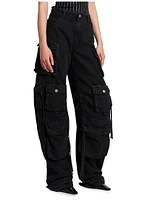 Cotton Wide-Leg Cargo Pants