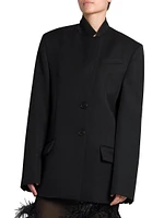 Wool Oversized Single-Breasted Blazer