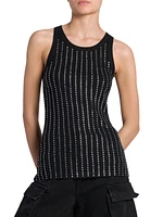 Crystal-Embellished Cotton Tank Top