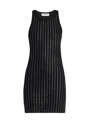 Crystal-Embellished Cotton Minidress