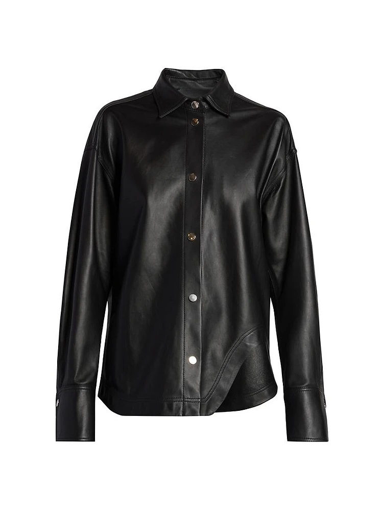 Leather Shirt Jacket