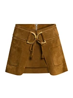Suede D-Ring Miniskirt