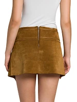 Suede D-Ring Miniskirt