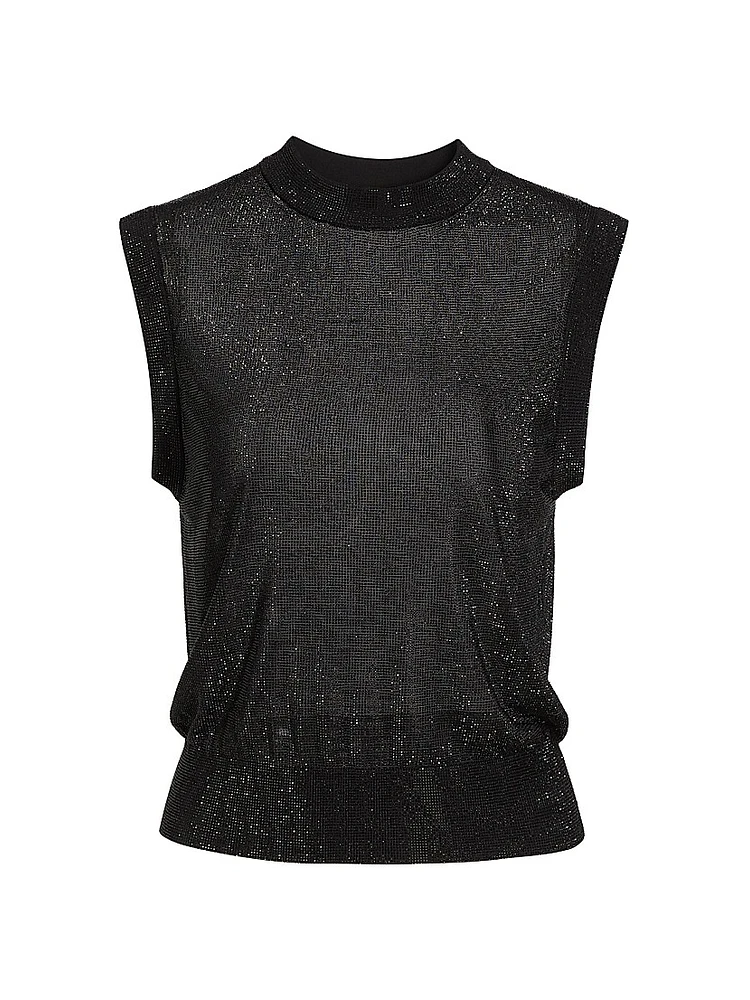 Beaded Mock Turtleneck Tank