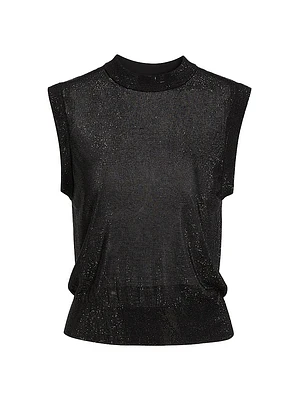 Beaded Mock Turtleneck Tank