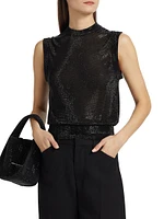 Beaded Mock Turtleneck Tank