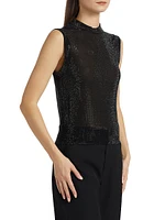 Beaded Mock Turtleneck Tank