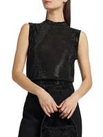 Beaded Mock Turtleneck Tank