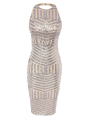 Cleo Sequined Halterneck Midi Dress