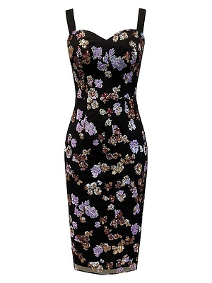 Nicole Sequin-Embellished Body-Con Midi-Dress