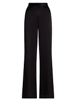 Satin High-Rise Wide-Leg Pants
