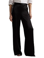 Satin High-Rise Wide-Leg Pants