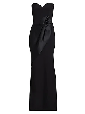 Chrysshui Ra Satin-Jersey Strapless Gown