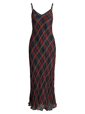 Check Slip Midi-Dress